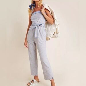 Anthropologie Saturday Sunday Madeline Jumpsuit Romper Grey One Piece Medium